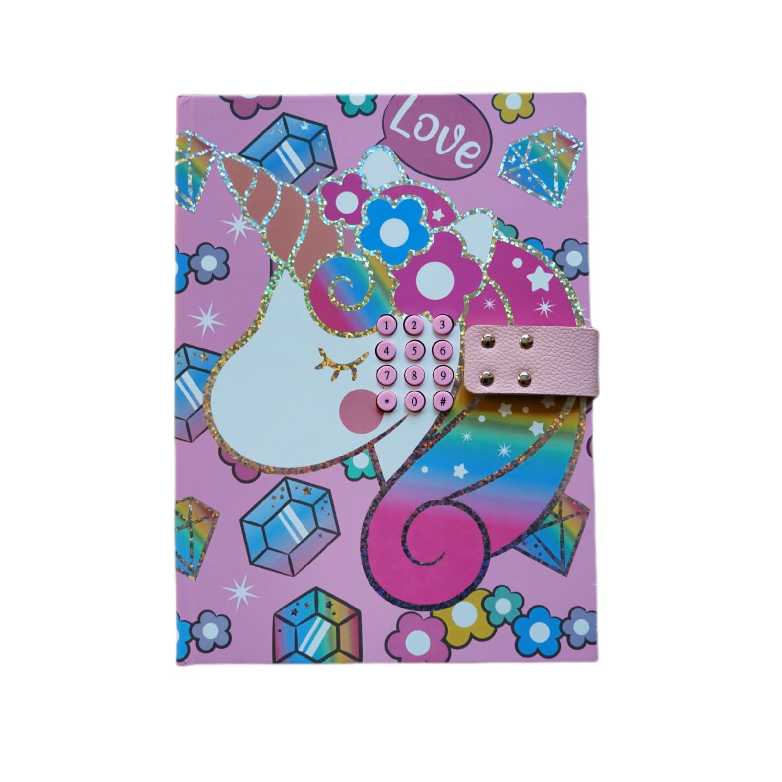zengreeting Unicorn Lockable Notebook for Boys and Girls, Suitable for Kids Aged 5-12, Key Lock Journal for Children