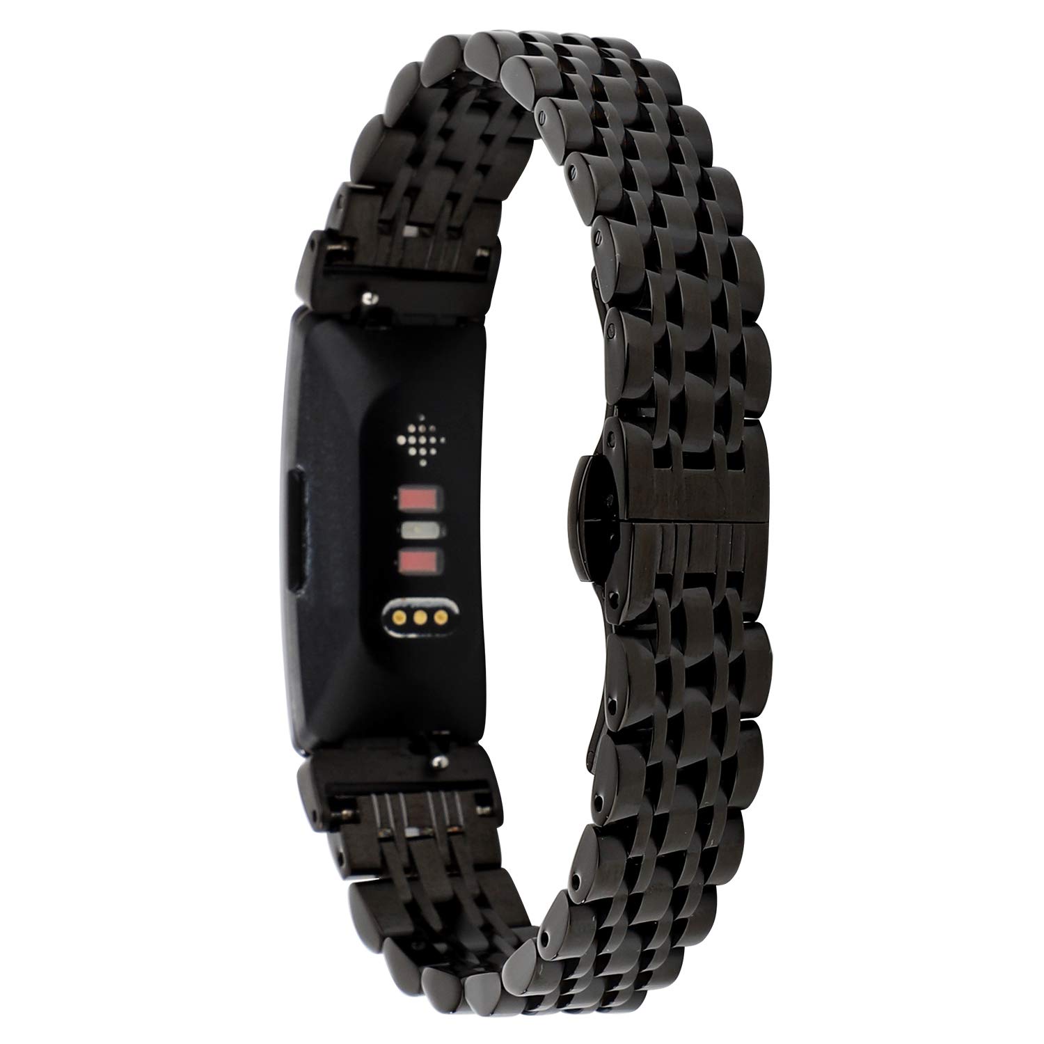 TenCloud Straps Compatible with Fitbit Inspire 2 Strap, Metal Stainless Steel Adjustable Replacement Business Wristband Band Watch Accessory for Inspire 2 Fitness Tracker Only (Black) โ image 1