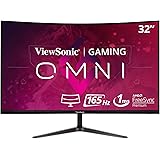 ViewSonic OMNI VX3218-PC-MHD 32 Inch Curved 1080p 1ms 165Hz Gaming Monitor with Adaptive Sync, Eye Care, HDMI and Display Por