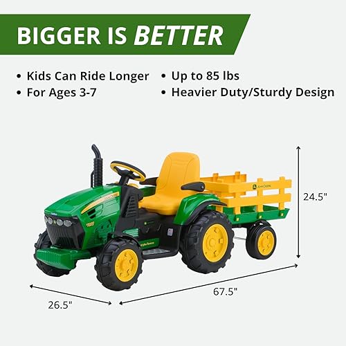 Peg Perego John Deere Ground Force Tractor with Trailer 12 Volt