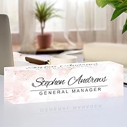 Name Plate for Desk Personalized Office Acrylic