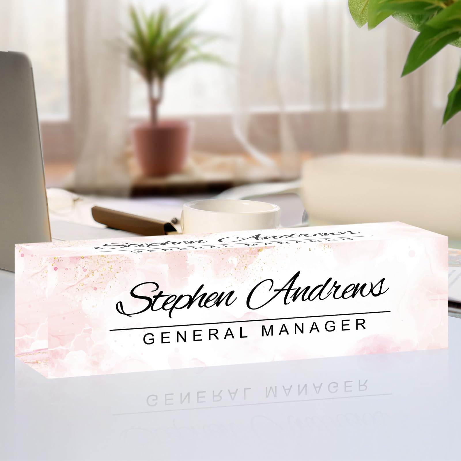 Name Plate for Desk Personalized Office Acrylic
