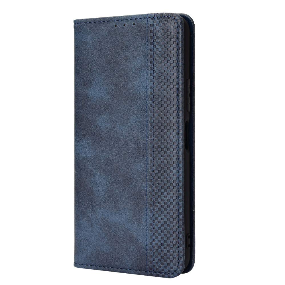 WEIOU Leather Folio Cover for TCL 20 R (20R) 5G Case, Magnetic Closure Full Protection Shell Book Design Wallet Flip with [Card Slots]& [Kickstand]. Blue