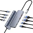 USB C 3.2 Hub 10Gbps Gen2 with 5 USB C 3.2, 2 USB A 3.2, PD 100W Max, Thunderbolt 3 | 4 Hub 8-Ports for MacBook, iPad, iPhone 15/Pro/Max, Dell, HP, Samsung, PC, Flash Drive, Etc (Not Support Monitor)