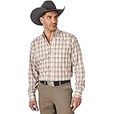 Wrangler Men's Assorted Plaid Long Sleeve Button Down Western Shirt Multi Small