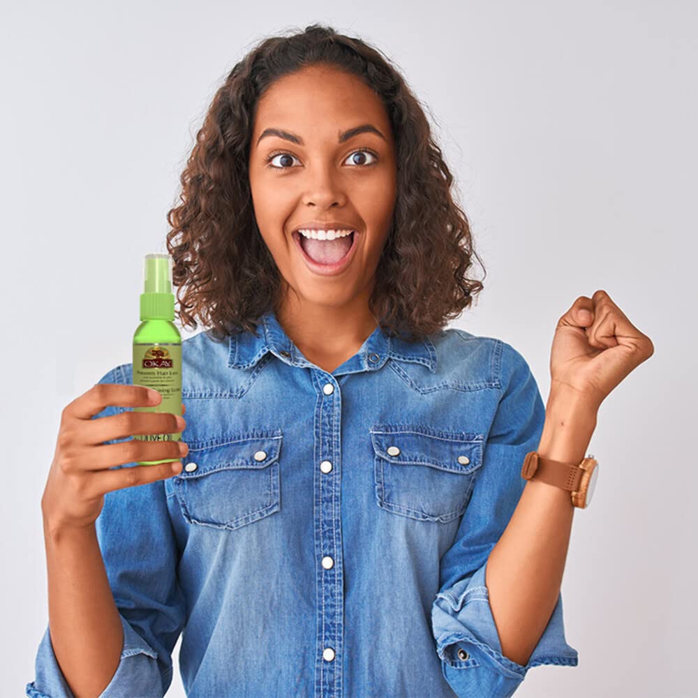 Okay Olive Spray Mist Oil For Hair Helps Prevents Hair Loss For All Skin&Hair Types, 2 Fl Oz
