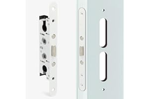 REIGAHOOD 2 Point Bolt Mortise Lock Replacement Fits for Pella Storm Doors ONLY, 2-1/2" Handle PZ, 7/8" Backset, 7-1/4" Faceplate Screw Hole Centers, Bolts Spaced at 2-1/2", Non-Handed, White