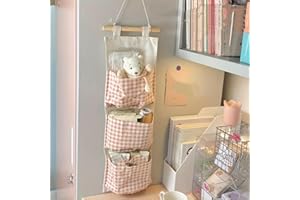 Multi-Pocket Hanging Wall Organizer, Storage Pockets for Bedroom and Dorm, Space-Saving Over the Door Bag for Books, Toys and