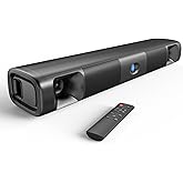 Saiyin Sound Bar for Smart TV, 60W Bluetooth 5.3 Soundbar with Dual Bass Drivers&Clear Voice, Virtual Surround Sound System with TV-ARC/Optical/AUX for TV/PC/Gaming/Projectors, 17 inch, Wall Mountable