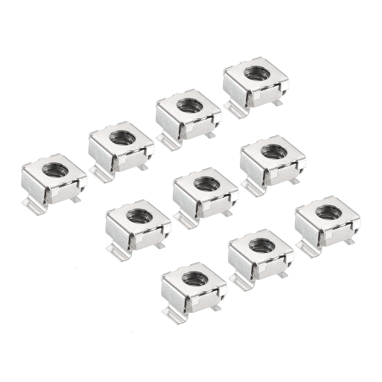 PATIKIL M6 Cage Nuts 201 Stainless Steel for Server Rack Cabinets, Silver Tone Pack of 30