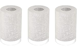 SEWTEROLYN 3-Pack White Linen Frosted Glass Lamp Shade, Glass Shade Covers Replacements for Light Fixtures, 1.65 Inch Fitter Globes Lampshades for Chandelier Wall Sconces Pendant Lights Bath Vanity Lights