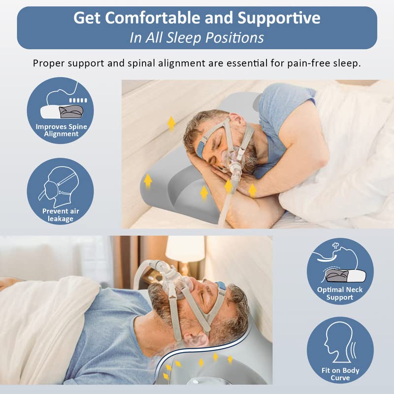 Cooling CPAP Pillow for Side Sleepers, [NEWEST] Sleep Apnea Pillow for