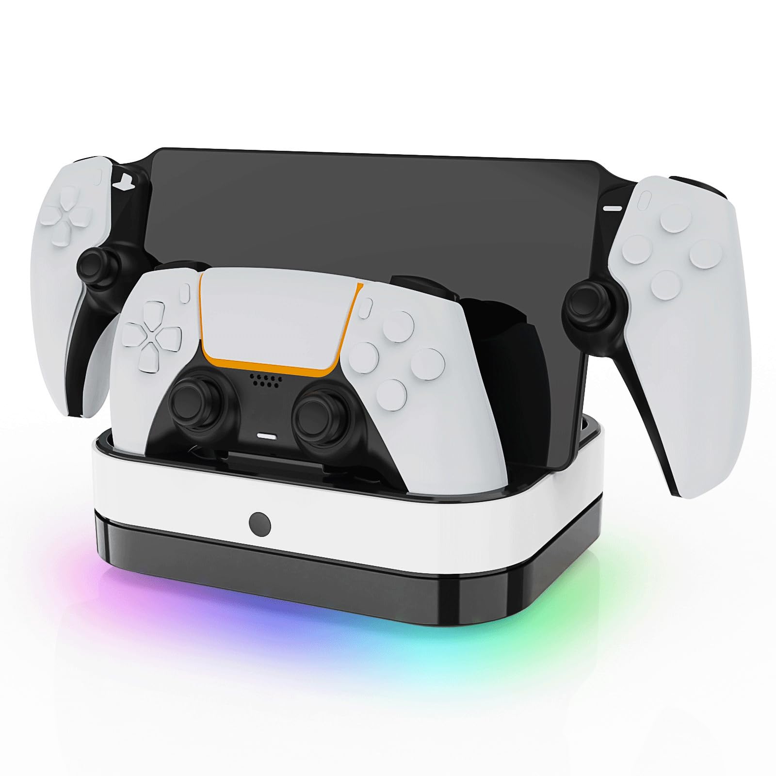 XinGeeek Charger Dock Stand for PS5 Portal and Controller 3-in-1 Charging Docking Station Anti-Slip Charging Dock Base Stand