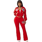 True Religion Women's Crystal Patched Zip Hoodie – Full Zip Fleece Sweatshirt with Rhinestone Logo