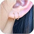 Gold Hoop Earrings for Women Dainty Gold Earrings, 14k Gold Filled Small Hoop Earrings for Women Men Girls Hypoallergenic Gold Jewelry Gifts for Her, 10mm 20G
