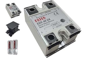 SUNGAZE COFFEE Industrial 40A DC to AC Solid-State Relay with Terminal & Transparent Cover - Input 3-32 VDC & Output 24-380 VAC, Max Rating 40A Peak, 20A Continuous - Reliable Switching Solution for Industrial