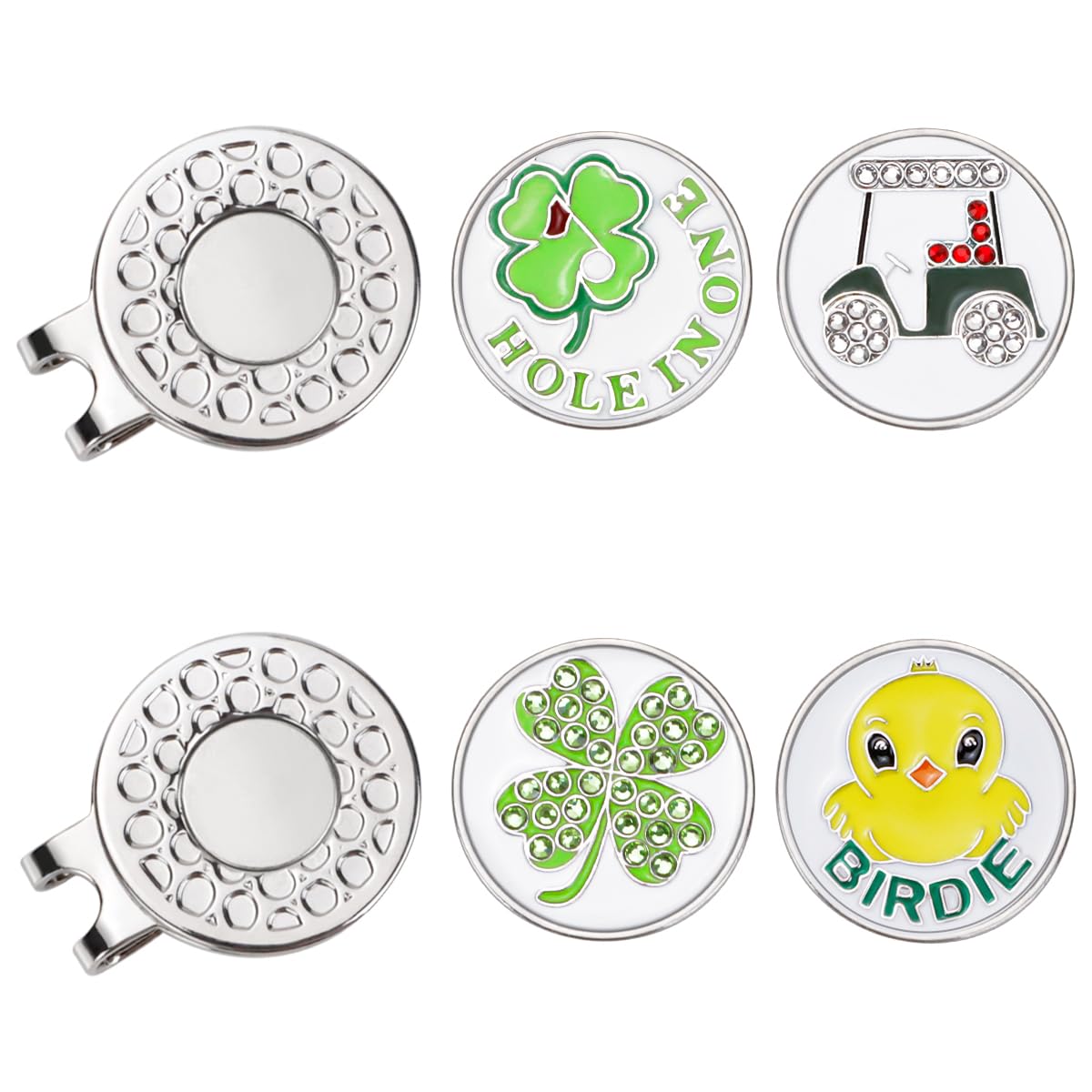 IBEQUEM 2Pcs Golf Ball Markers with Metal Magnetic Hat Clips, Funny Golf Ball Marker Hat Clip, Golf Putting Alignment Tool, Golf Accessories for Men, Golf Lovers Gifts