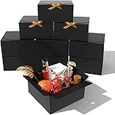 10Pcs Black Gift Boxes 8x8x4 Inch Elegant Cardboard Gift Boxes with Lids - Perfect for Bridesmaid Proposals, Wedding Favors, 