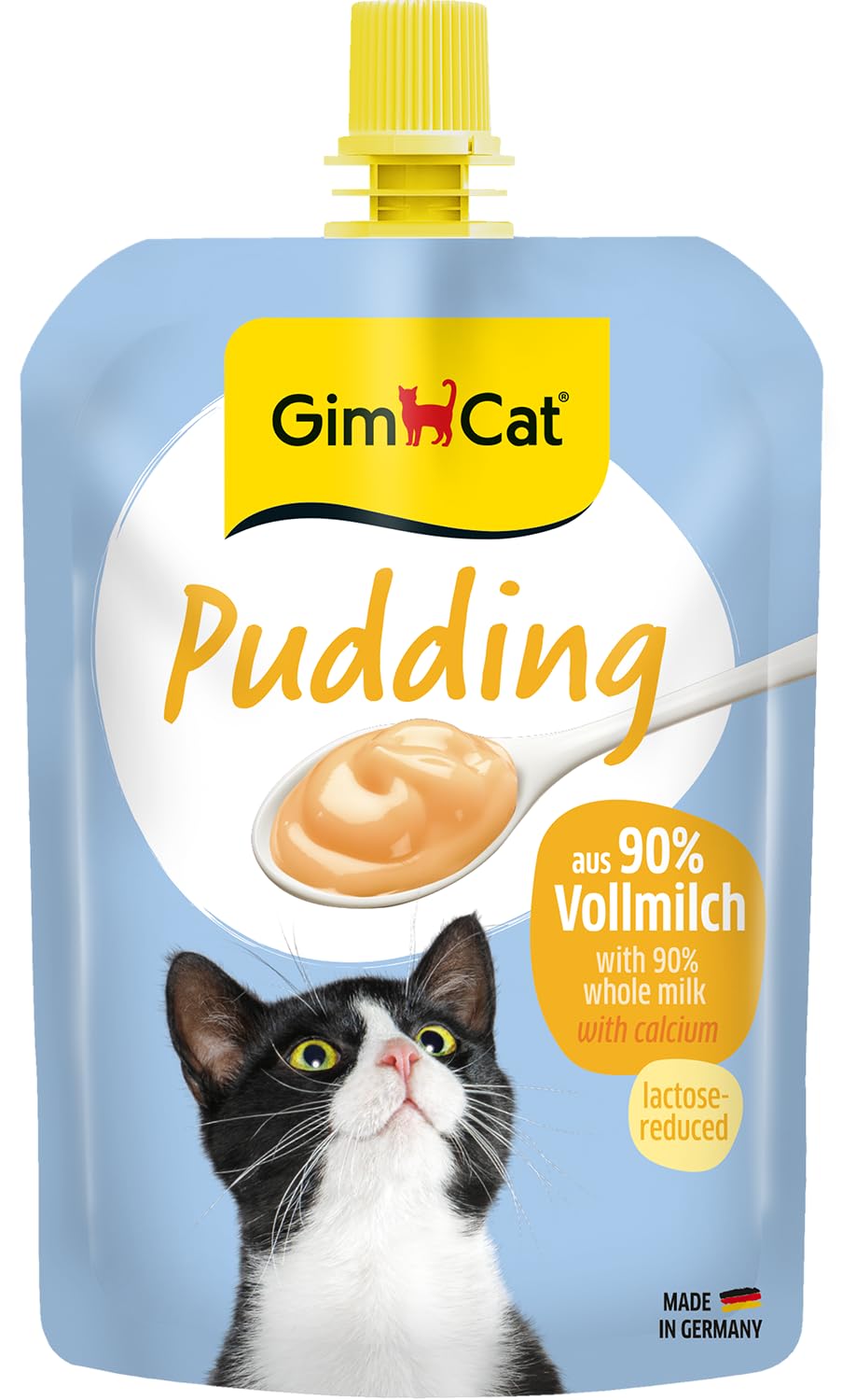 GimCat Pudding with calcium - Cat snack made from real, lactose-reduced whole milk for healthy bones - 1 bag (1 x 150 g)