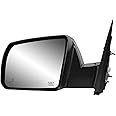 Driver Side Mirror for Toyota Tundra, textured black w/chrome cover, w/blind spot detection, foldaway, Driver Side, Heated Power