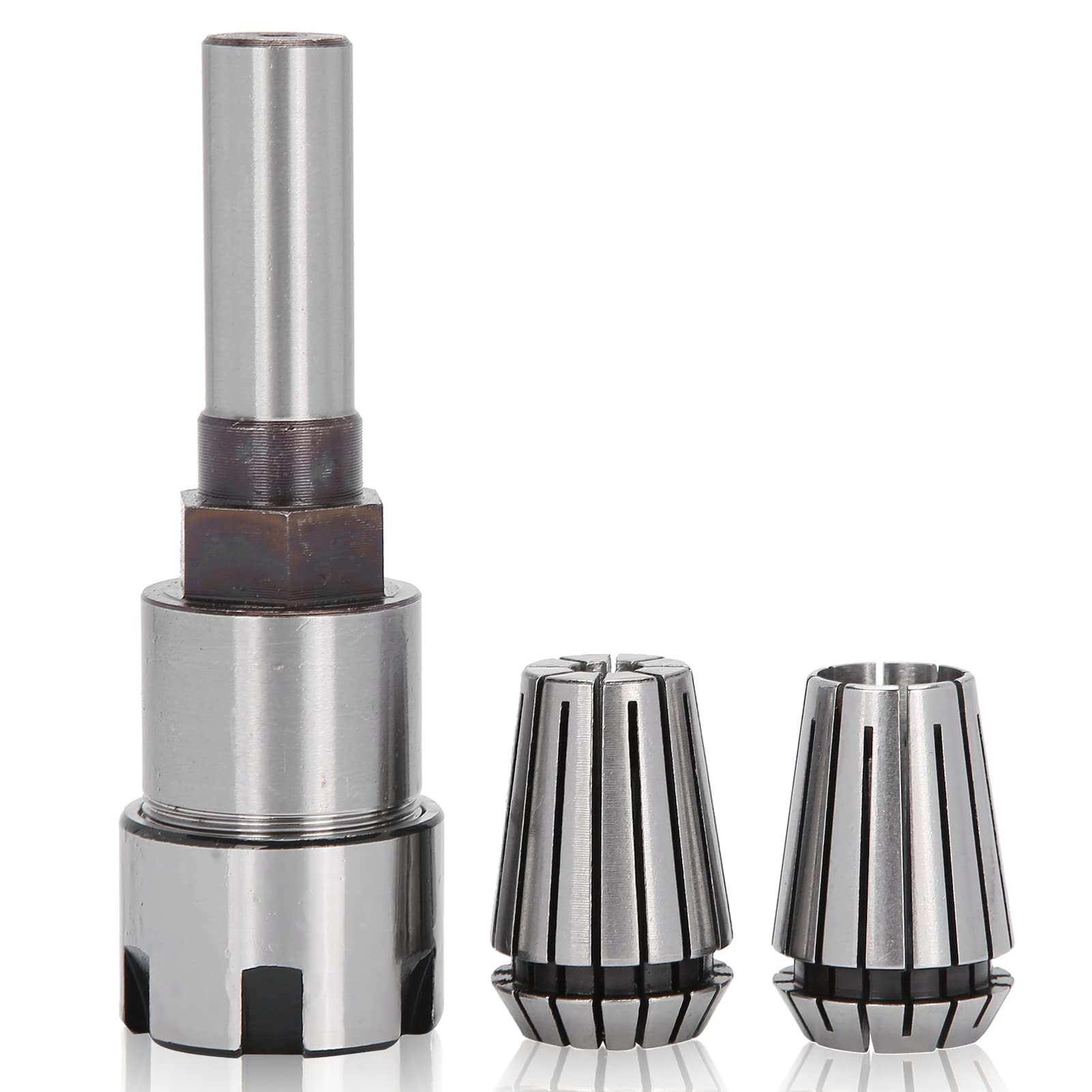 1/2 Inch Shank Router Collet Extension with ER20 Spring Collet Set, Milling Cutter Collet Chuck and Rod, Router Convert Adapter 1/2-Inch & 1/4-Inch Shank Bits