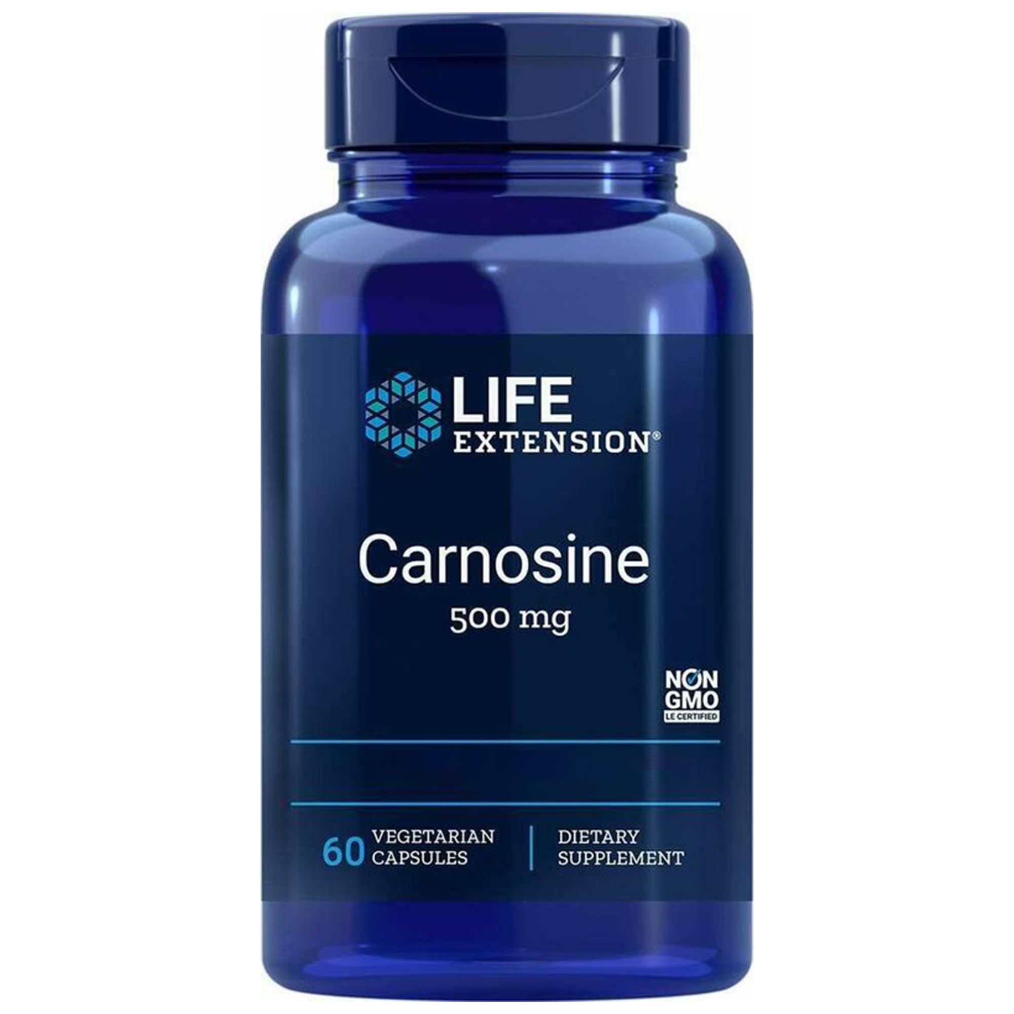 Life Extension, L-Carnosine, 500mg, High dose, 60 Vegan Capsules, Gluten-Free, Vegetarian, Soy-Free, Non-GMO