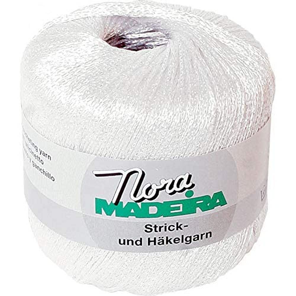 Madeira Crochet Knitting Yarn, Polyester, # 301 White, (100M) EU