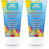Reef Safe Sunscreen SPF 30+ (2 Pack) - All Natural, Travel Size, Water Resistant, Moisturizing, Biodegradable, Broad Spectrum