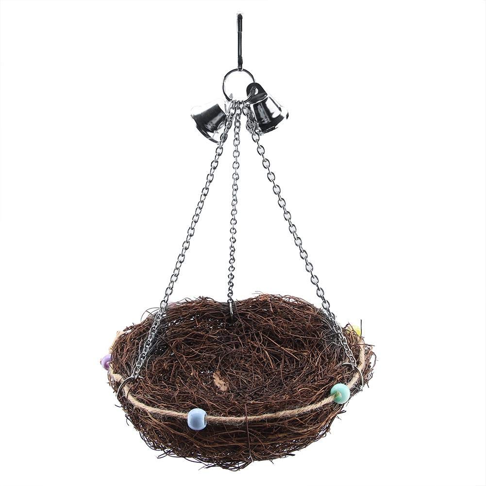 Handwoven Straw Bird Nest Birds Breeding Hatching Nest Parrot Nesting Box Cozy Resting Place Provides shelter from Cold Weather[27 * 20cm]