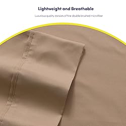 Queen Sheets Taupe - 6 Piece 1500 Supreme