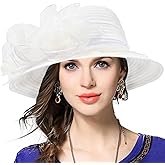 VECRY Lady Derby Dress Church Cloche Hat Bow Bucket Wedding Bowler Hats
