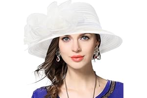 VECRY Lady Derby Dress Church Cloche Hat Bow Bucket Wedding Bowler Hats