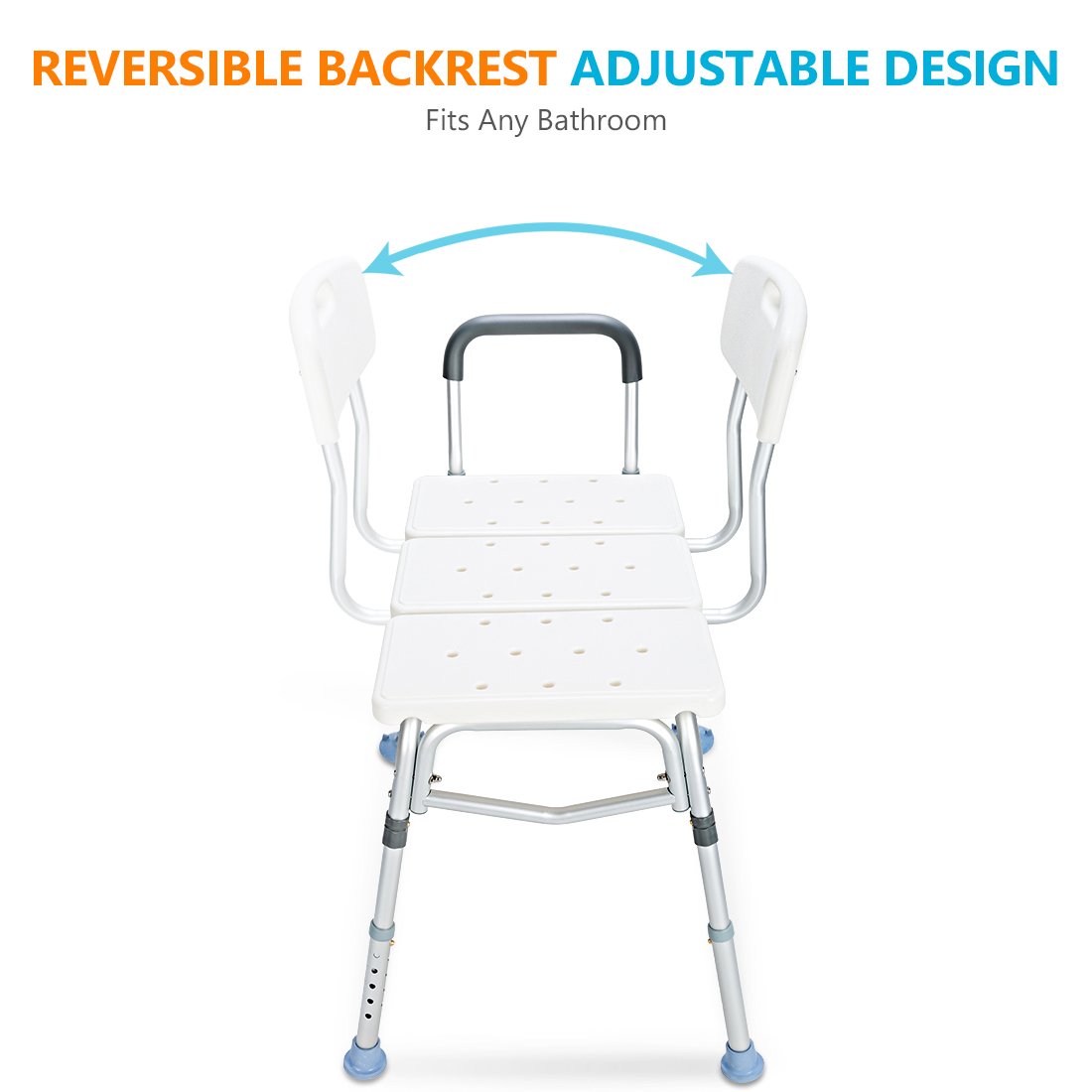 OasisSpace 500lb Tub Transfer Bench for Bathtub, Heavy Duty Bath & Shower Transfer Bench with Backrest, Shower Chair Seat Stool Bath Chair for Elderly Seniors, Non-Slip