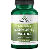 Swanson Sambucus Elderberry Extract 575 mg, 120 Veg Capsules | An Herbal Immune Tonic to Reinforce the Body's Defenses and Boost Antioxidant Activity with a 4:1 Elderberry Extract