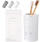 Diatomite Toothbrush Holder, BOJDOPIE Water Absorption Quick Drying Bathroom Countertop Organizer, Stand Cup for Toothpaste Makeup Brushes Razors