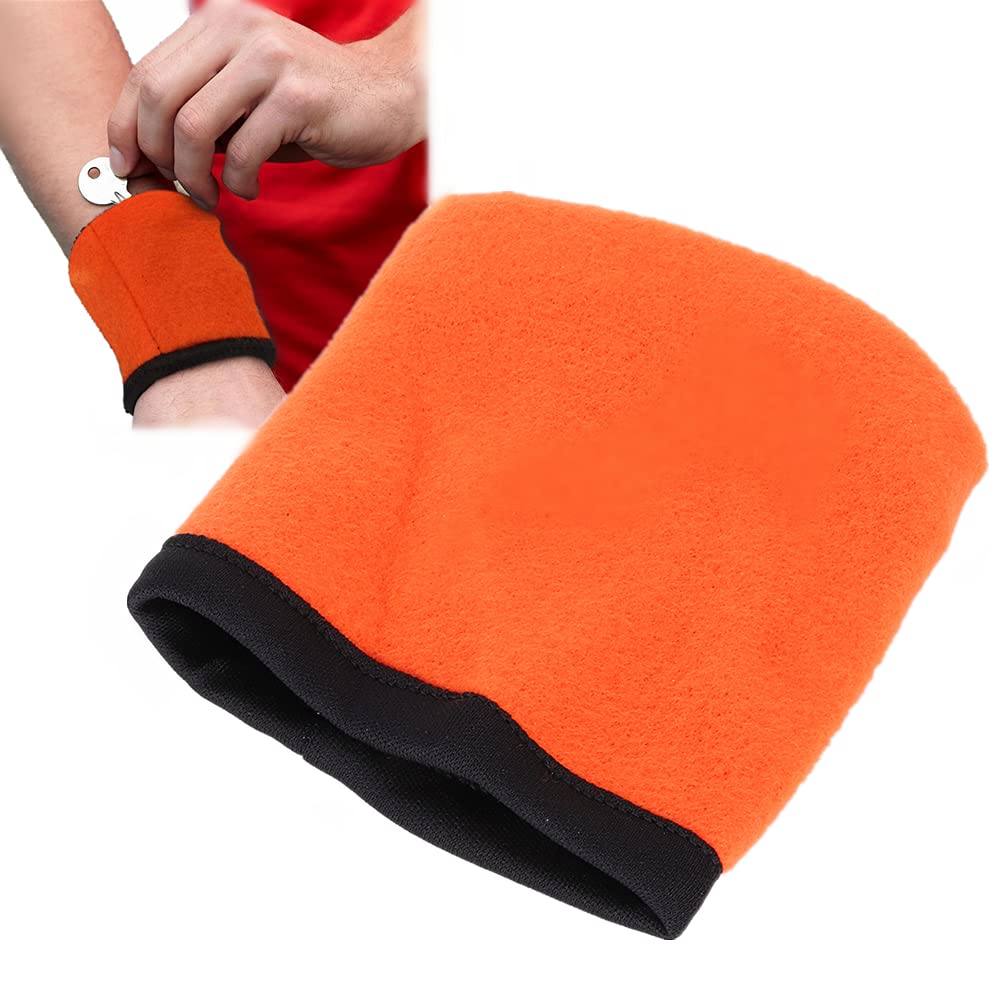 Wrist Wallet Pouch, Zipper Wristbands Sweatband with Pocket, Exercise Gym Wristband Wallet, Store Key ID Cards Coins for Men & Women Outdoor Sports Walking Hiking Running Travel,Orange