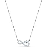Swarovski Infinity Twist Jewelry Collection, Bracelets & Necklaces, Rhodium & Rose Gold Tone Finish, Clear Crystals