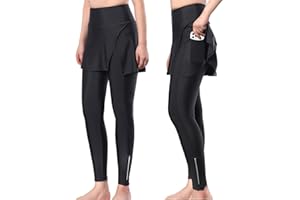 2 in 1 Cycling Skirt Women Cycling Tights Padded 5D Gel Long Pants High Waisted Biking Leggings with Pockets