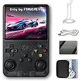 R36S Handheld Game Console 3.5-in 640*480 IPS OCA Screen 3200mAh Opensource System Black Transparent