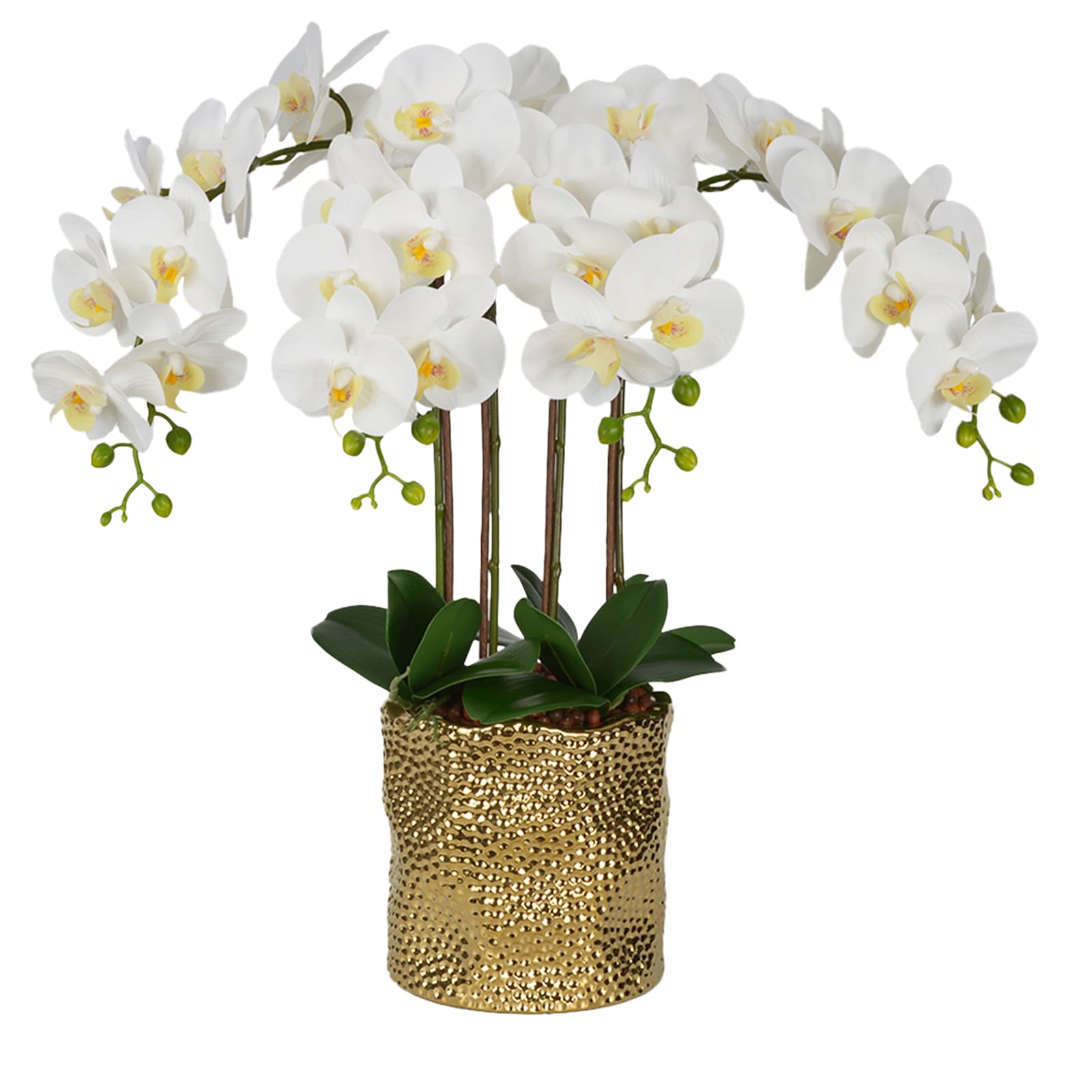 View 2 of ****Gold Vase, broken*****
W&W Artificial Orchid Plants & Flowers Arrangement in Ceramic Pot, Fake Faux White Orchid with Gold Vase,Extral Large 26 inches