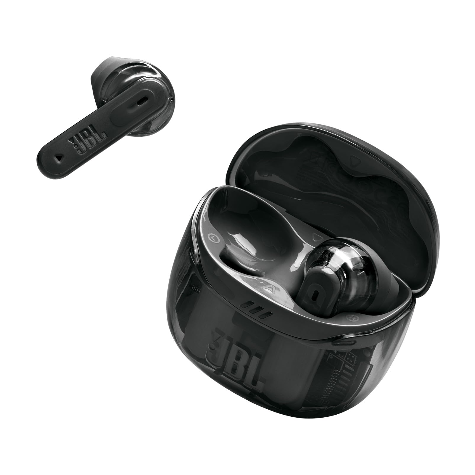 JBL Tune Flex Ghost 2, Kabellose Bluetooth-In-Ear-Ohrhörer mit Noise-Cancelling, 48 h Wiedergabezeit, IP54 wasser - und staubgeschützt, Multipoint-Verbindung, Ergonomisches Design, Black Ghost