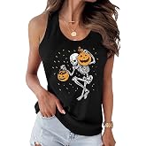 American Flag Tank Tops Women Sunglass Tees USA Sleeveless 4th of July Patriotic Vest Racerback Veterans Memorial Tops