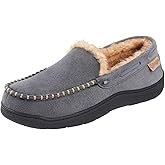 Zigzagger Men's Moccasin Slippers Memory Foam House Shoes, Indoor and Outdoor Warm Loafer Slippers