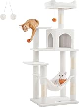 Feandrea Cat Tree Tower 143 cm Multi-Level Plush Condo with 4 Scratching Posts