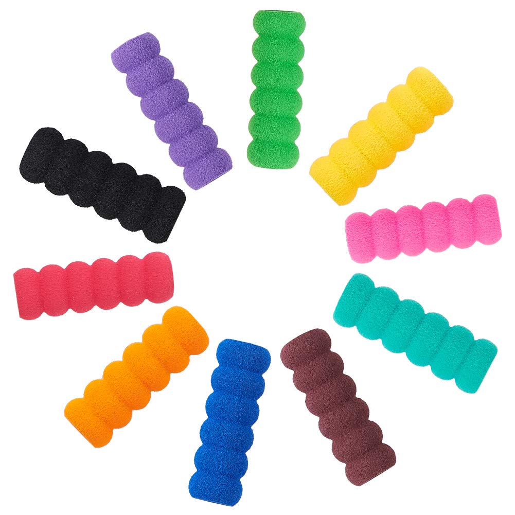 GORGECRAFT 60pcs Foam Pencil Holder Grips Soft Cushioned Foam Aid Pen Holder for Adults Arthritis Writing, 10Colors