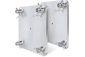 MINDOUB 2 Sets 12" X 12" Aluminum Truss Plate Base Plate With 8 Connectors, Compatible for 11.42'' X 11.42'' Square Trussing F34 Connectors for Displays DJ Stages Concerts Wedding Birthday Event Lights Sound