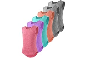 Celfaeree 5 Pack Girls Athletic Tank Tops Active Dry Fit Kids Activewear Basic Sleeveless Dance Top for Yoga Sports