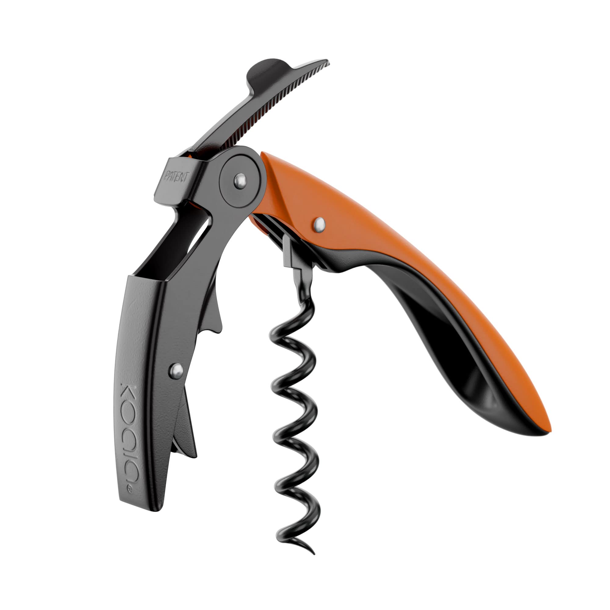 Koala Spain High Tech Two-Stroke Corkscrew, Patented Automatic Tab, Orange