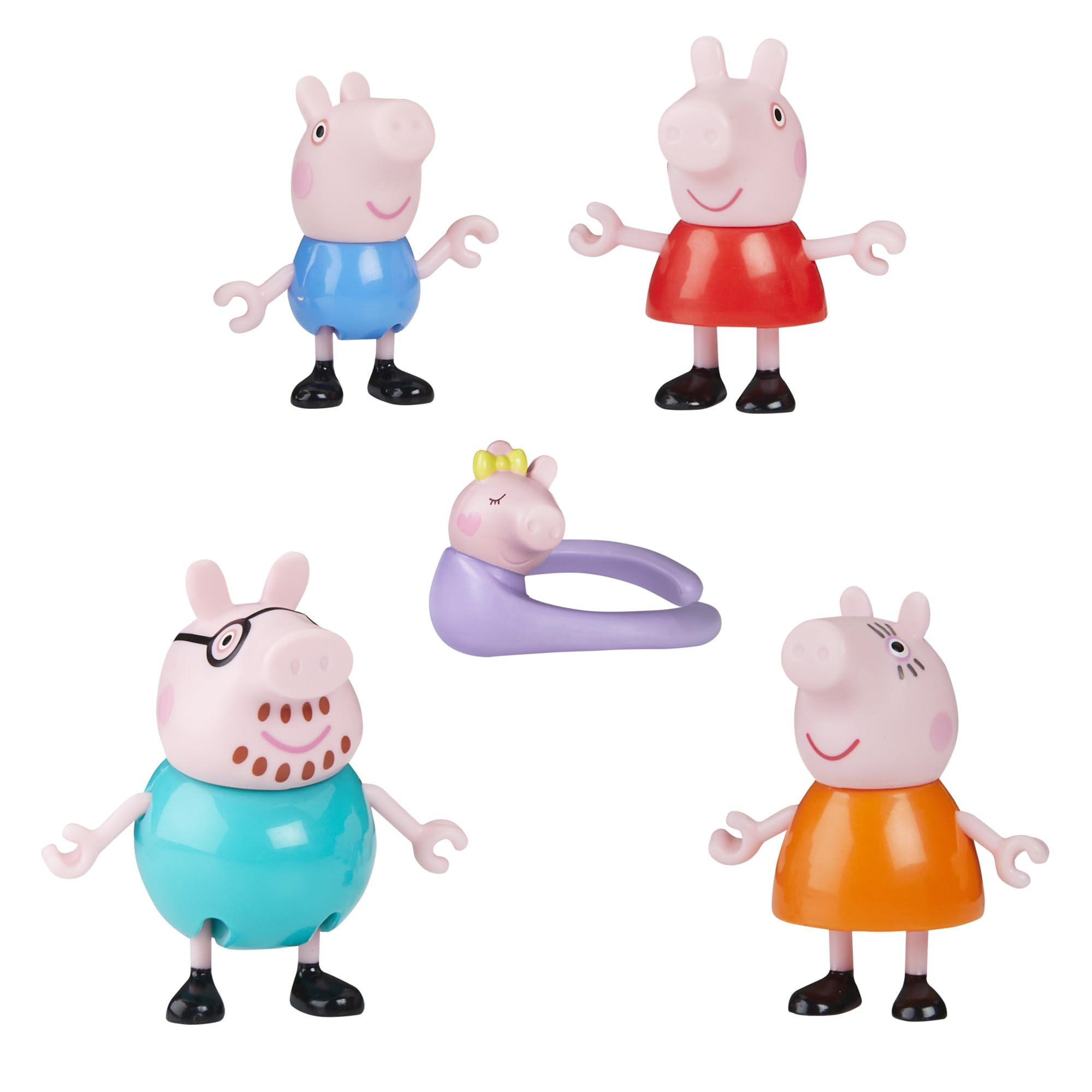 Peppa Pig Peppa's Family of Five Figure Set, Pink