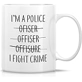 Retreez Funny Mug - I'm A Police Officer I Fight Crime 11 Oz Ceramic Coffee Mugs - Funny, Sarcasm, Sarcastic, Motivational, Inspirational birthday gifts for friends, coworkers, siblings, dad or mom